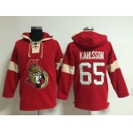 2014 Old Time Hockey Ottawa Senators #65 Erik Karlsson Red Hoodie