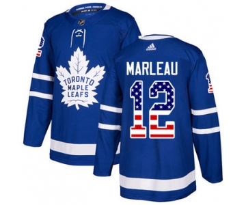 Adidas Maple Leafs #12 Patrick Marleau Blue Home Authentic USA Flag Stitched NHL Jersey