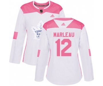 Adidas Toronto Maple Leafs #12 Patrick Marleau White Pink Authentic Fashion Women's Stitched NHL Jersey