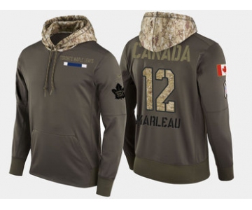 Nike Toronto Maple Leafs 12 Patrick Marleau Olive Salute To Service Pullover Hoodie