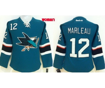 San Jose Sharks #12 Patrick Marleau 2014 Blue Womens Jersey