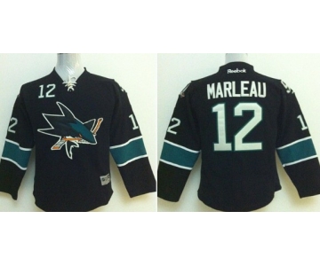 San Jose Sharks #12 Patrick Marleau Black Kids Jersey