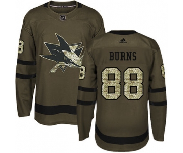 Adidas San Jose Sharks #88 Brent Burns Green Salute to Service Stitched Youth NHL Jersey