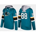 Adidas San Jose Sharks 88 Brent Burns Name And Number Teal Hoodie