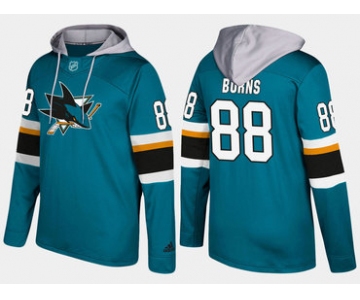 Adidas San Jose Sharks 88 Brent Burns Name And Number Teal Hoodie