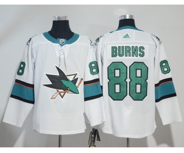 Adidas San Jose Sharks #88 Brent Burns White Road Authentic Stitched NHL Jersey