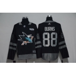 Men's San Jose Sharks #88 Brent Burns Black 100th Anniversary Stitched NHL 2017 adidas Hockey Jersey