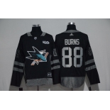 Men's San Jose Sharks #88 Brent Burns Black 100th Anniversary Stitched NHL 2017 adidas Hockey Jersey