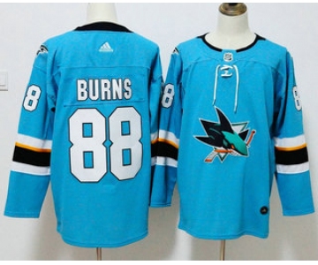 Men's San Jose Sharks #88 Brent Burns Teal Blue 2017-2018 Hockey Stitched NHL Jersey