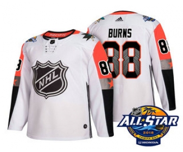 Men's San Jose Sharks #88 Brent Burns White 2018 NHL All-Star Stitched Ice Hockey Jersey