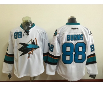 Men's San Jose Sharks #88 Brent Burns White Away Hockey Jersey