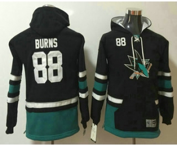 Youth San Jose Sharks #88 Brent Burns NEW Black Pocket Stitched NHL Old Time Hockey Hoodie