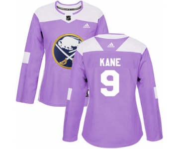 Adidas Buffalo Sabres #9 Evander Kane Purple Authentic Fights Cancer Women's Stitched NHL Jersey