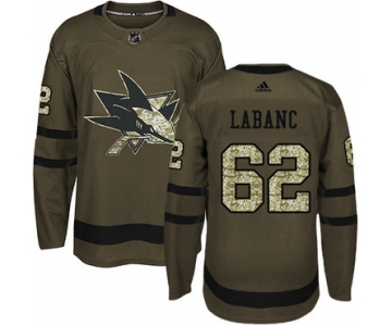 Adidas San Jose Sharks #62 Kevin Labanc Green Salute to Service Stitched Youth NHL Jersey