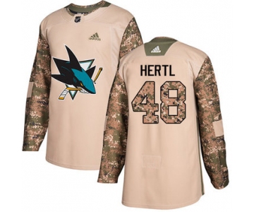 Adidas San Jose Sharks #48 Tomas Hertl Camo Authentic 2017 Veterans Day Stitched Youth NHL Jersey