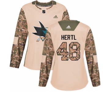 Adidas San Jose Sharks #48 Tomas Hertl Camo Authentic 2017 Veterans Day Women's Stitched NHL Jersey