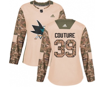 Adidas San Jose Sharks #39 Logan Couture Camo Authentic 2017 Veterans Day Women's Stitched NHL Jersey