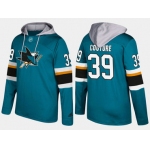 Adidas San Jose Sharks 39 Logan Couture Name And Number Teal Hoodie