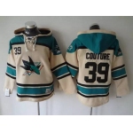 Men's San Jose Sharks #39 Logan Couture Old Time Hockey Cream Hoodie