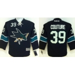 San Jose Sharks #39 Logan Couture Black Third Kids Jersey