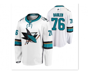 Adidas San Jose Sharks #76 Jonathan Dahlen White Road Authentic Stitched NHL Jersey