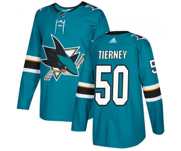 Adidas Sharks #50 Chris Tierney Teal Home Authentic Stitched NHL Jersey