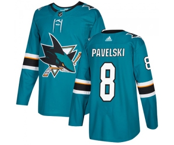 Adidas Sharks #8 Joe Pavelski Teal Home Authentic Stitched NHL Jersey