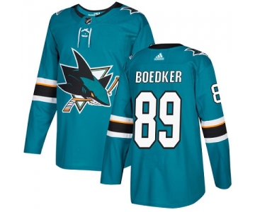 Adidas Sharks #89 Mikkel Boedker Teal Home Authentic Stitched NHL Jersey
