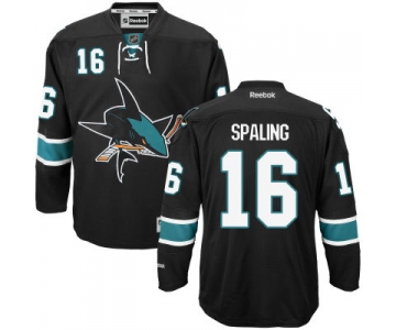 Men's San Jose Sharks #16 Nick Spaling Black Third Hockey Jersey