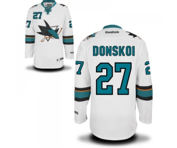 Men's San Jose Sharks #27 Joonas Donskoi White Away Hockey Jersey
