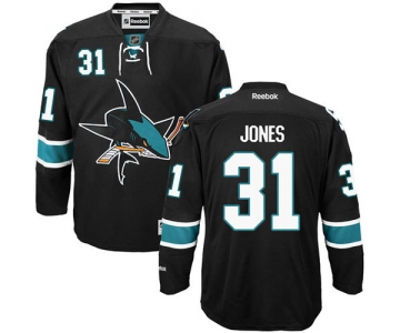 Men's San Jose Sharks #31 Martin Jones Black Premier Alternate Jersey