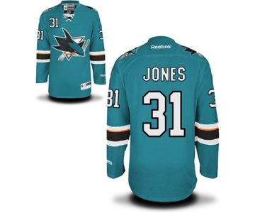 Men's San Jose Sharks #31 Martin Jones Teal Premier Home Jersey