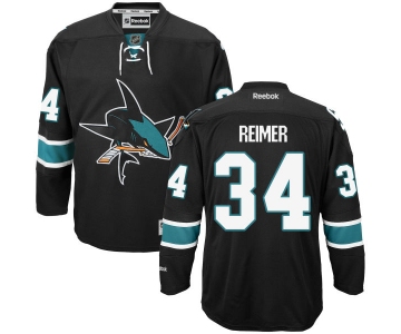 Men's San Jose Sharks #34 James Reimer Black Third Hockey Jersey