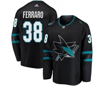 Men's San Jose Sharks #38 Mario Ferraro Adidas Breakaway Black Jersey