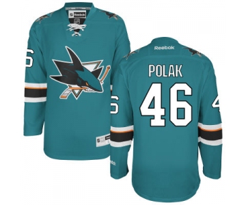 Men's San Jose Sharks #46 Roman Polak Teal Green Home Jersey