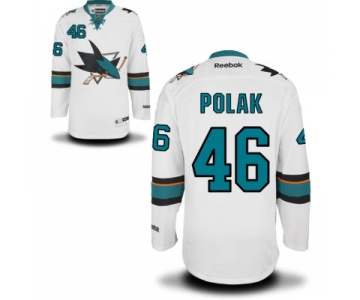 Men's San Jose Sharks #46 Roman Polak White Away Hockey Jersey
