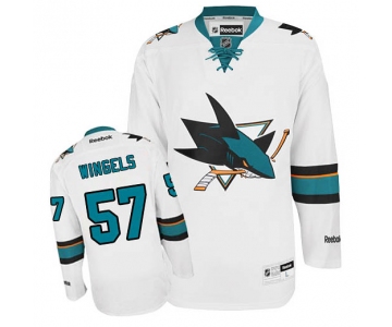 Men's San Jose Sharks #57 Tommy Wingels White Away Jersey