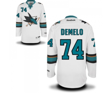 Men's San Jose Sharks #74 Dylan DeMelo White Away Jersey