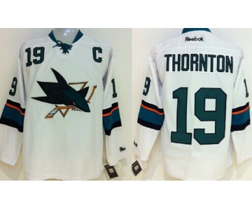 San Jose Sharks #19 Joe Thornton 2014 White Jersey