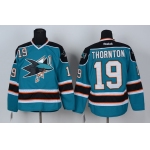 San Jose Sharks #19 Joe Thornton Blue Jersey