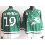 San Jose Sharks #19 Joe Thornton St. Patrick's Day Green Jersey