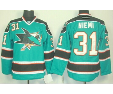 San Jose Sharks #31 Antti Niemi Blue Jersey