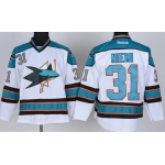 San Jose Sharks #31 Antti Niemi White Jersey