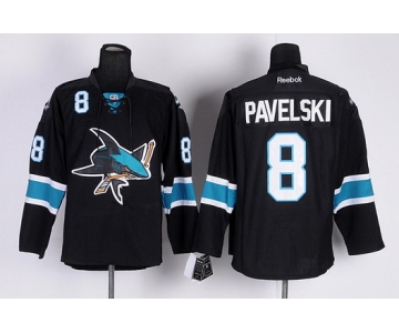 San Jose Sharks #8 Joe Pavelski Black Third Jersey