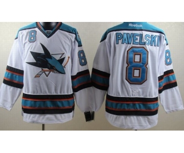 San Jose Sharks #8 Joe Pavelski White Jersey