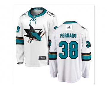 men's San Jose Sharks #38 mario ferraro branded away breakaway white jersey