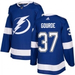 Adidas Lightning #37 Yanni Gourde Blue Home Authentic Stitched NHL Jersey