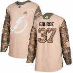 Adidas Lightning #37 Yanni Gourde Camo Authentic 2017 Veterans Day Stitched NHL Jersey