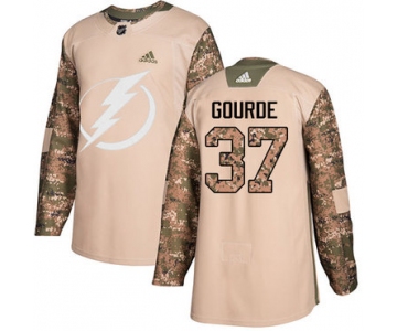Adidas Lightning #37 Yanni Gourde Camo Authentic 2017 Veterans Day Stitched NHL Jersey