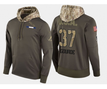 Nike Tampa Bay Lightning 37 Yanni Gourde Olive Salute To Service Pullover Hoodie